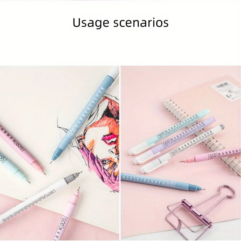 8Colors 0.38mm Extra Fine Point Colored Pens Signature Pen Journal Planner Fineliner Gel Pen for Journaling Note Taking Writing 6