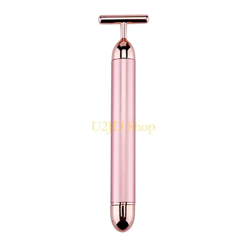 U2JD T-Shape 24k Golden for Facial Massager,Gold for Facial Massager Energy Instant Face Pull Tight Firming Lift(No Bat