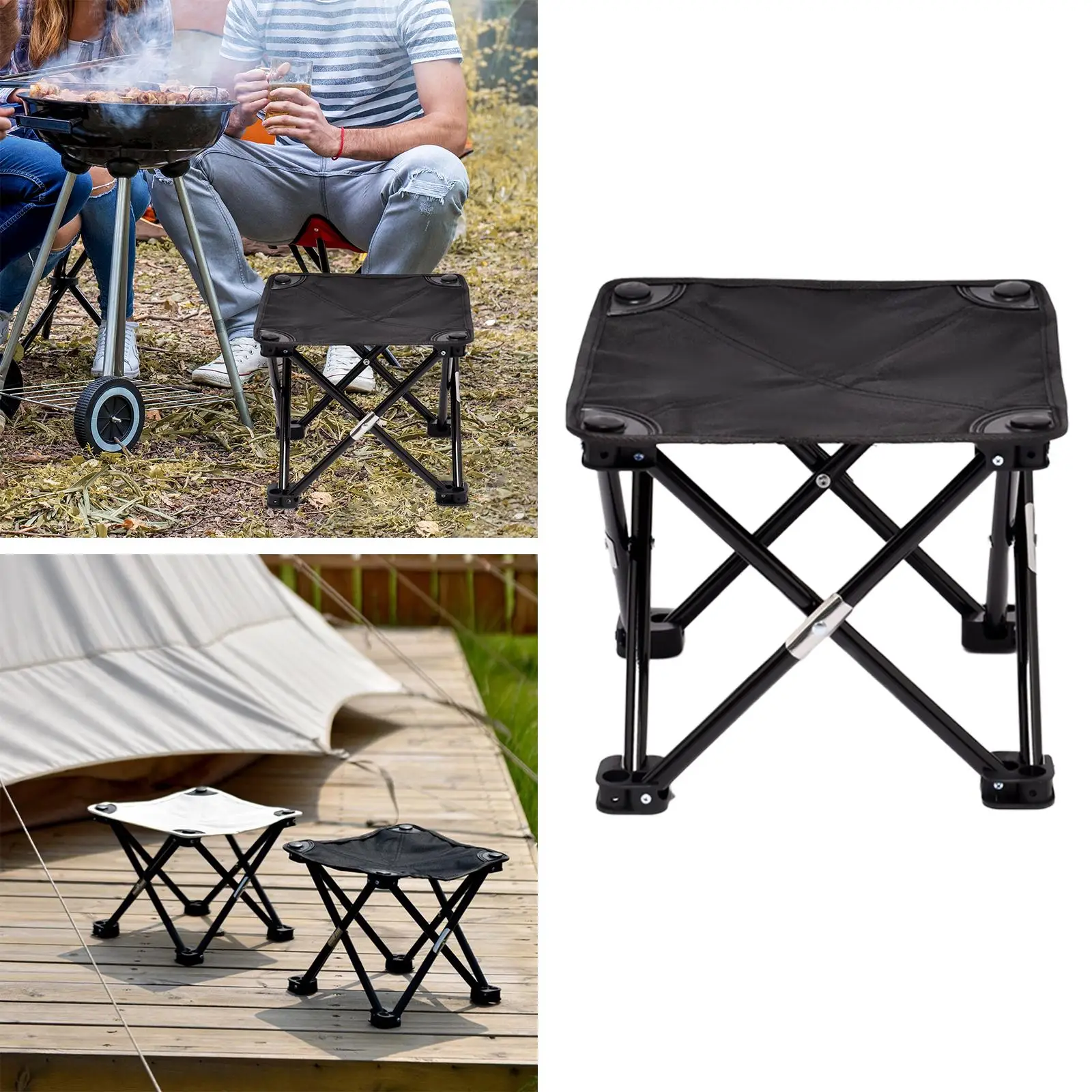 Folding Stools Lightweight Wear Resistant Reusable Aluminum Alloy Camping Chair