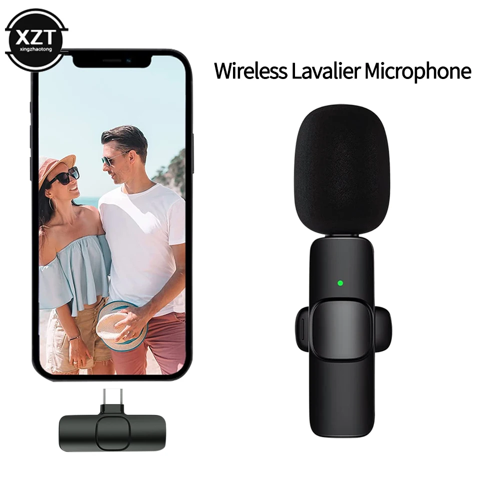 Bluetooth-Compatible Wireless Lavalier Microphone Portable Audio Video Recording Mic For IPhone Android Live Game Mobile Phone