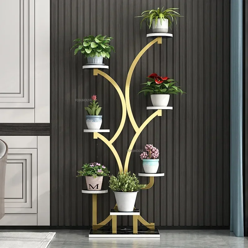 Indoor Plant Stand Living Room Floor Flowers Stand Modern Creative Plant Pot Planter Display Organizer Home Furniture X