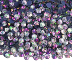 Oleeya Glitter Hotfix Rhinestones - 1440pcs Crystal Pack for DIY Nail Art Accessories (Shiny Pink)