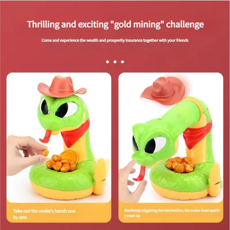 Electric Rattlesnake Toy-Scary and Tricky, Ideal for Party Games,Hungry Rattlesnake Gold Digger Party Game for Boys Girls