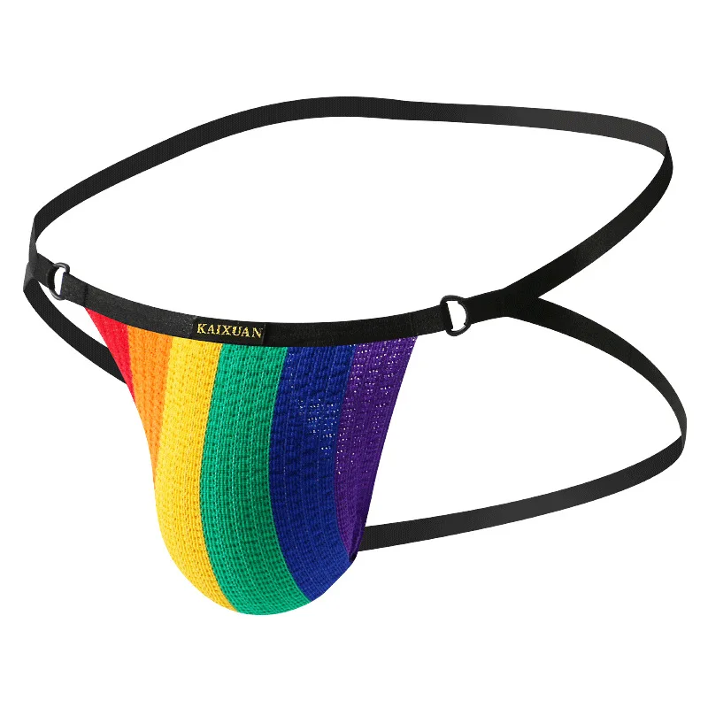 Men's Mini Bikini Swimsuit Sexy String Thong Swimwear Stripes Underwear Swimming Briefs Low Male Pantie Beach Surf Bathing Suit