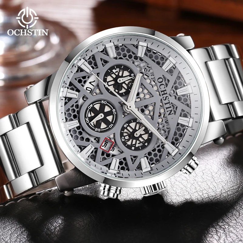 OCHSTIN fashionable versatile waterproof wristwatch multifunction quartz movement new 2024 pilot series men's quartz watch