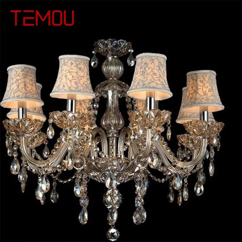 

TEMOU Modern Luxury Chandelier Lamps LED Crystal Pendant Hanging Light Fixtures for Home Hotel Villa Hall