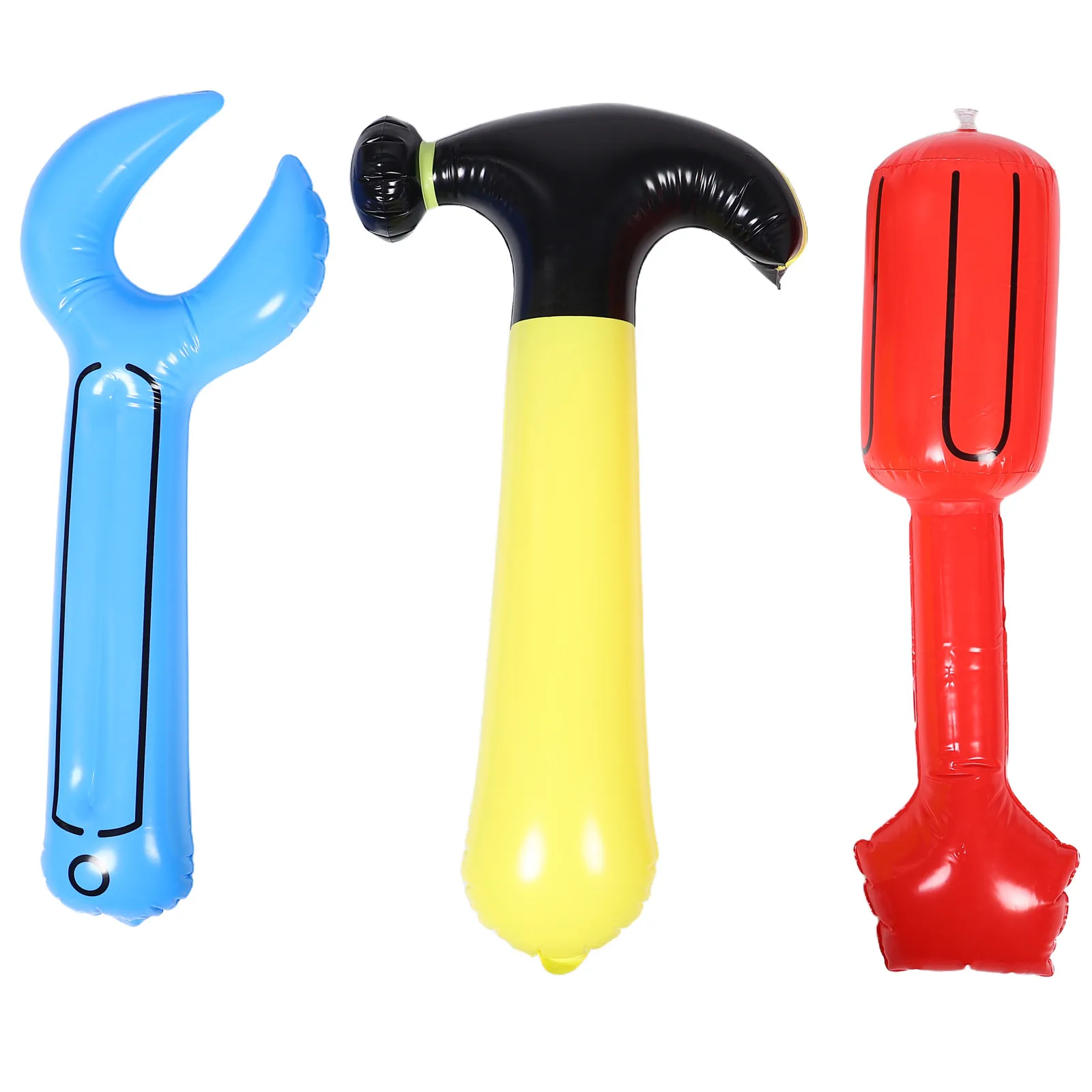1 세트 어린이를위한 풍선 망치 렌치 드라이버 세트 대화 형 놀이 활기찬 색상 테마 파티 장식