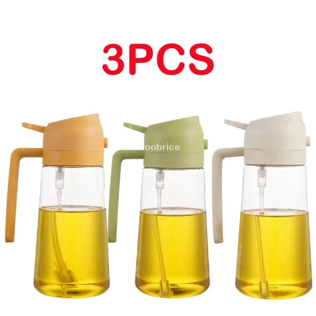 2 in 1 Spray for Olive Oil Spray Sprayer Dispenser Bottle Comfortable Handle Design for Barbecue Air Frying Pan Oven Camping 9