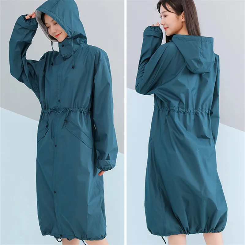 

Women Long Sleeve Lightweight Waterproof Windbreaker Hooded Windproof Outdoor Jacket Plus Size
