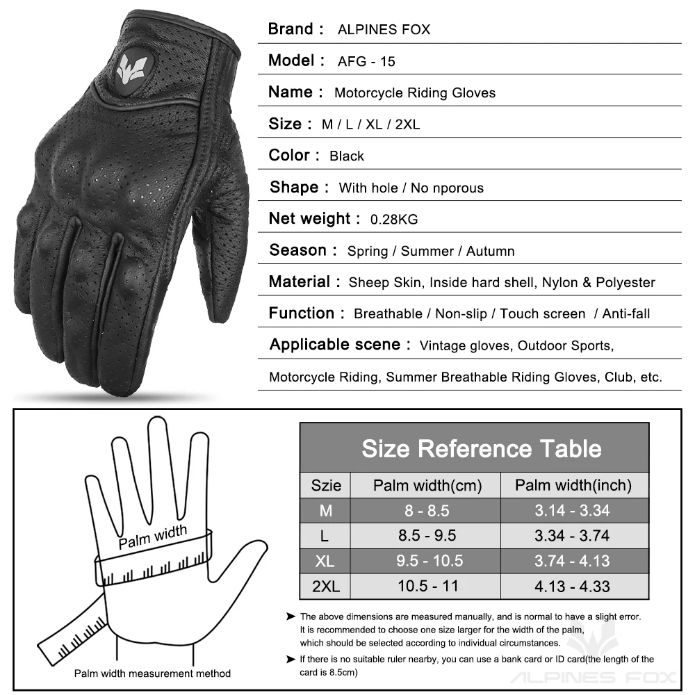 Leather Motorcycle Gloves Vintage Leather Full Finger Motorcycle Riding Gloves for Women Men ATV Rider Sports