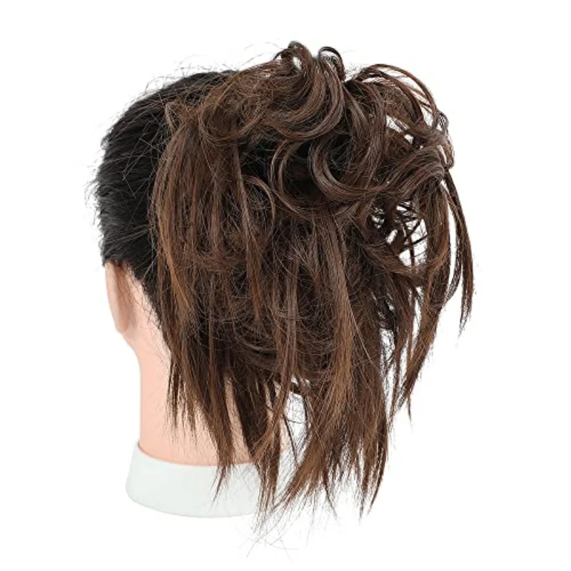 support hair piece short ponytail braid artificial hair loop extension band elastic rubber band fake bun accessories