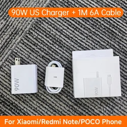 90W Turbo Fast Wall Charger with USB to Type C Quick Charging Cable - 90W US Charger Set