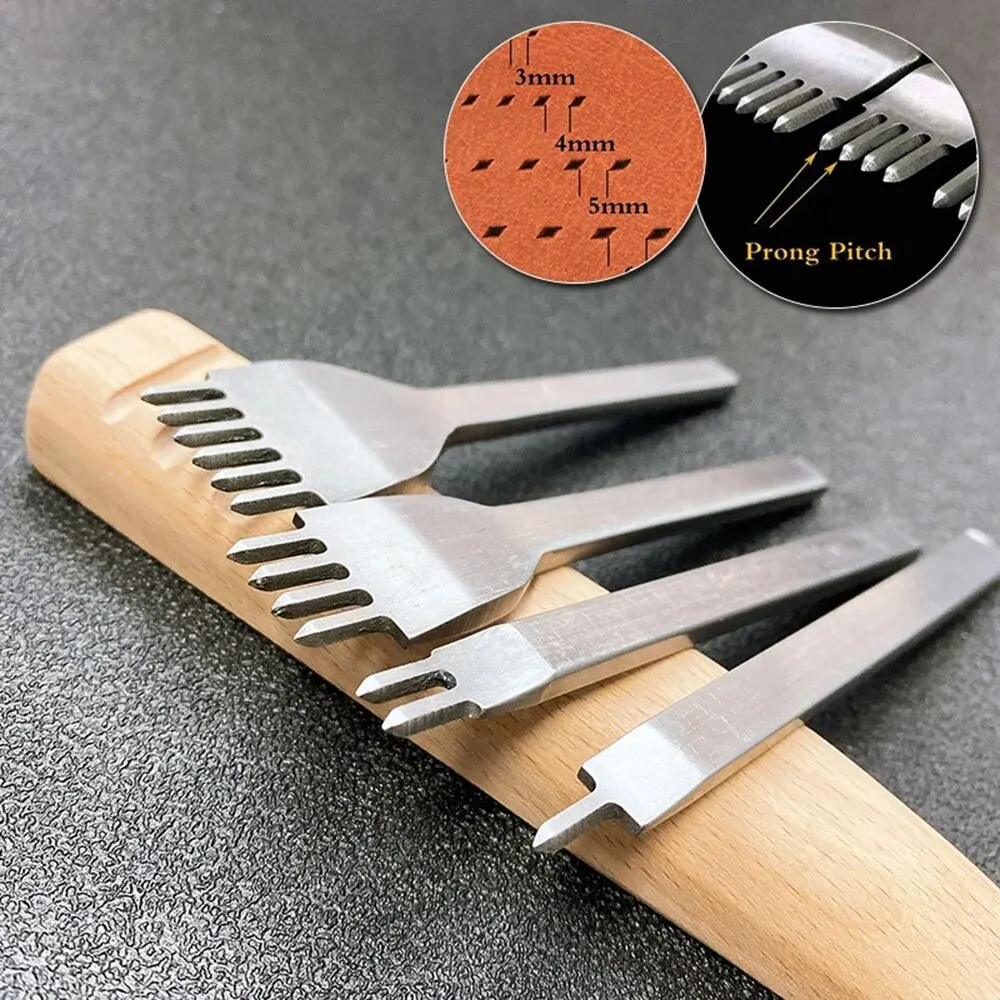Leather Punch Tool 3MM Diy Punching Leather Hole Lace Stitching Sewing White Steel Diamond Chopper Handmade Goods Diagonal Flat Chopper Purse