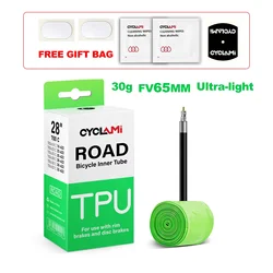 CYCLAMI Ultralight TPU Bike Inner Tube with French Valve - 700c (30G FV65mm)