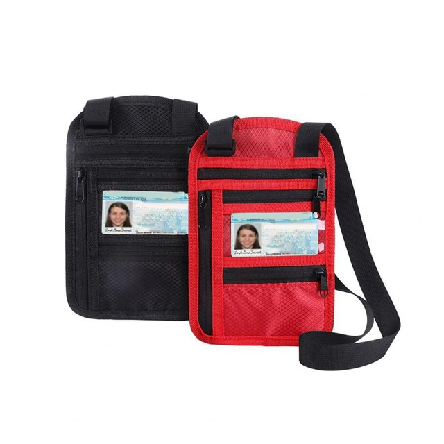 Id Storage Bag Hidden Travel Wallet Rfid-protected Travel Neck