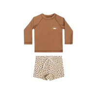 Summer Boys Split Swimsuit Long Sleeved Swimsuit Baby High Quality Sunscreen Quick Drying Hot Spring Swimsuit 6