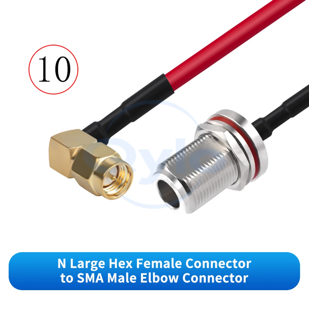 N-zu-SMA-Kabel RG402, rotes, halbflexibles Hochfrequenz-HF-Kabel, N-zu-SMA-HF-Kabel mit Stecker/Buchse, SMA/N-Verlängerungskabel, 18G (1 Stück) – Detail 11