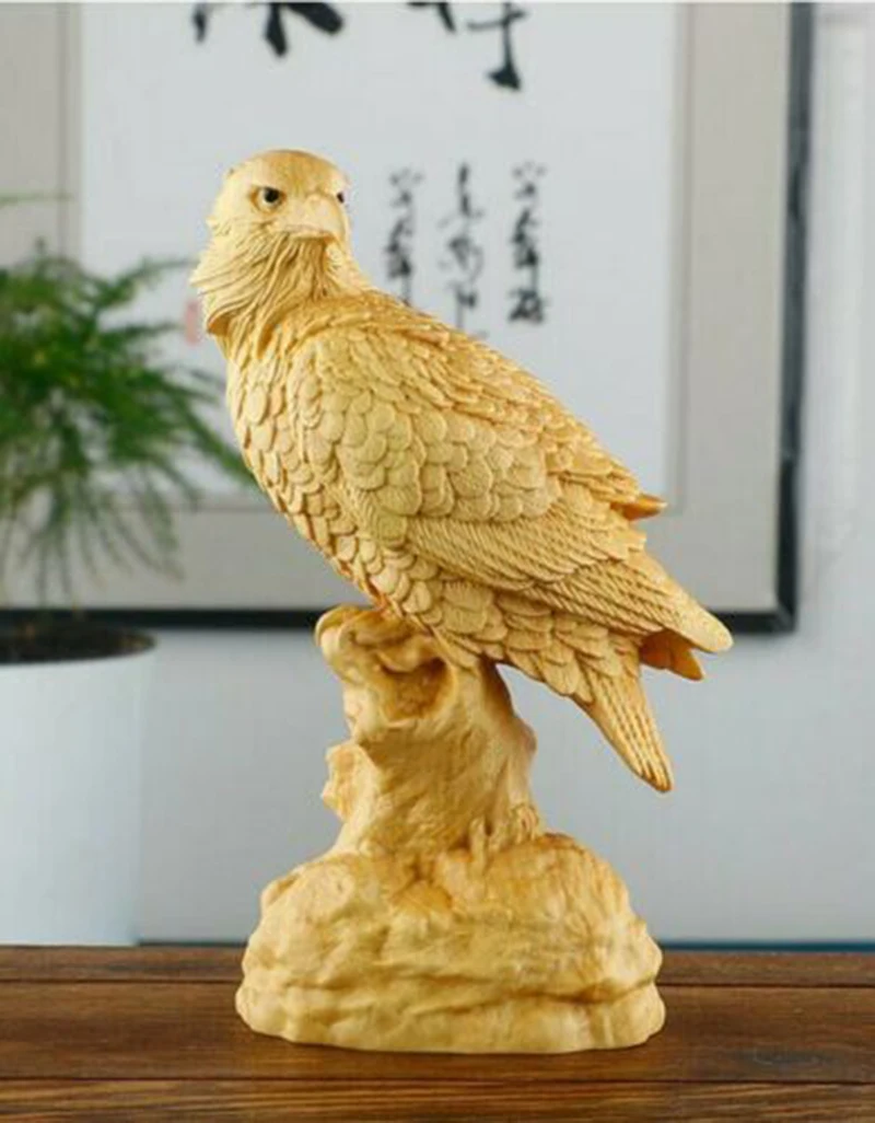 

JM015 - 12 x 4.2 x 6 CM Hand Carved Boxwood Figurine Carving - Eagle