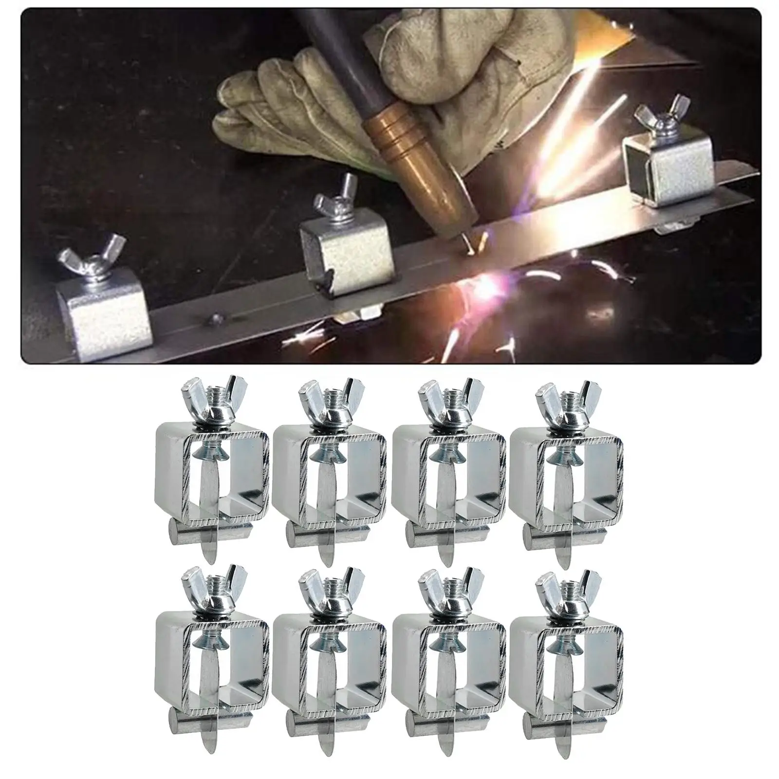 8pcs Welding Butterfly Clamps Holder Butt Weld Clamps Welding Positioner Fixture for Tools Set
