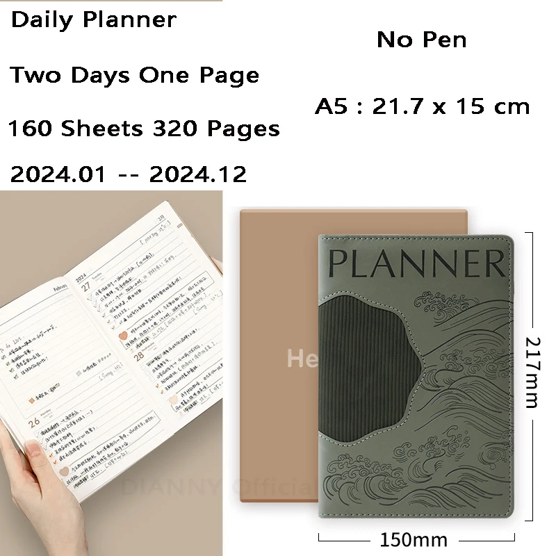 Agenda 2024 Planner Organizer Diary Bullet Sketchbook Calendar Notebook and  Journal A5 Notepad Daily Stationery School Note Book - AliExpress