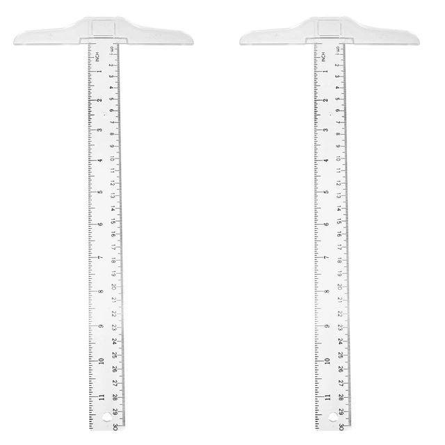  2pcs T Square Ruler 6 Inches Clear Acrylic T-Square