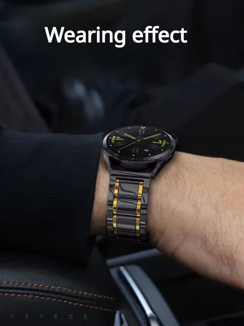 22mm Ceramic Strap for Huawei Watch GT4 GT3 GT2 46mm/Ceramic Watchband for Huawei Watch4/4Pro /2Pro /3Pro/ Runner Wristband