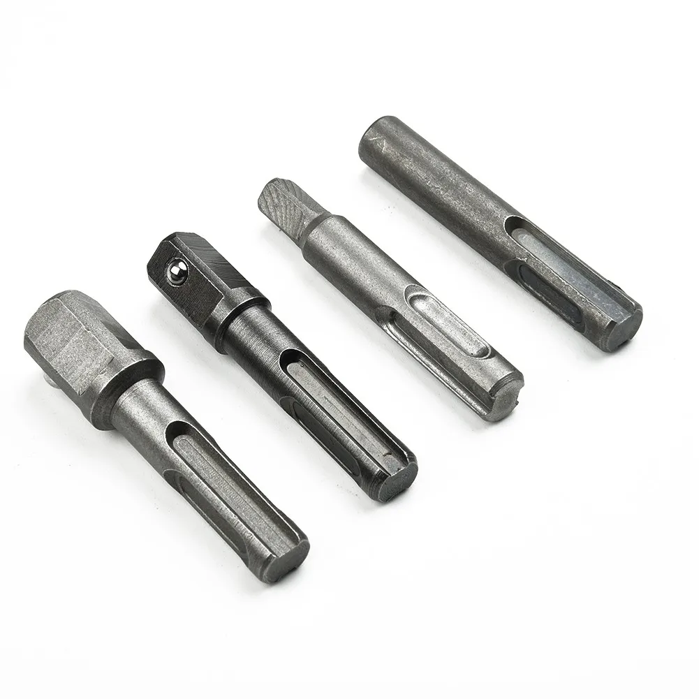 4pcs SDS Plus Hammer Drill Adapter Impact Driver Socket Hex Steel