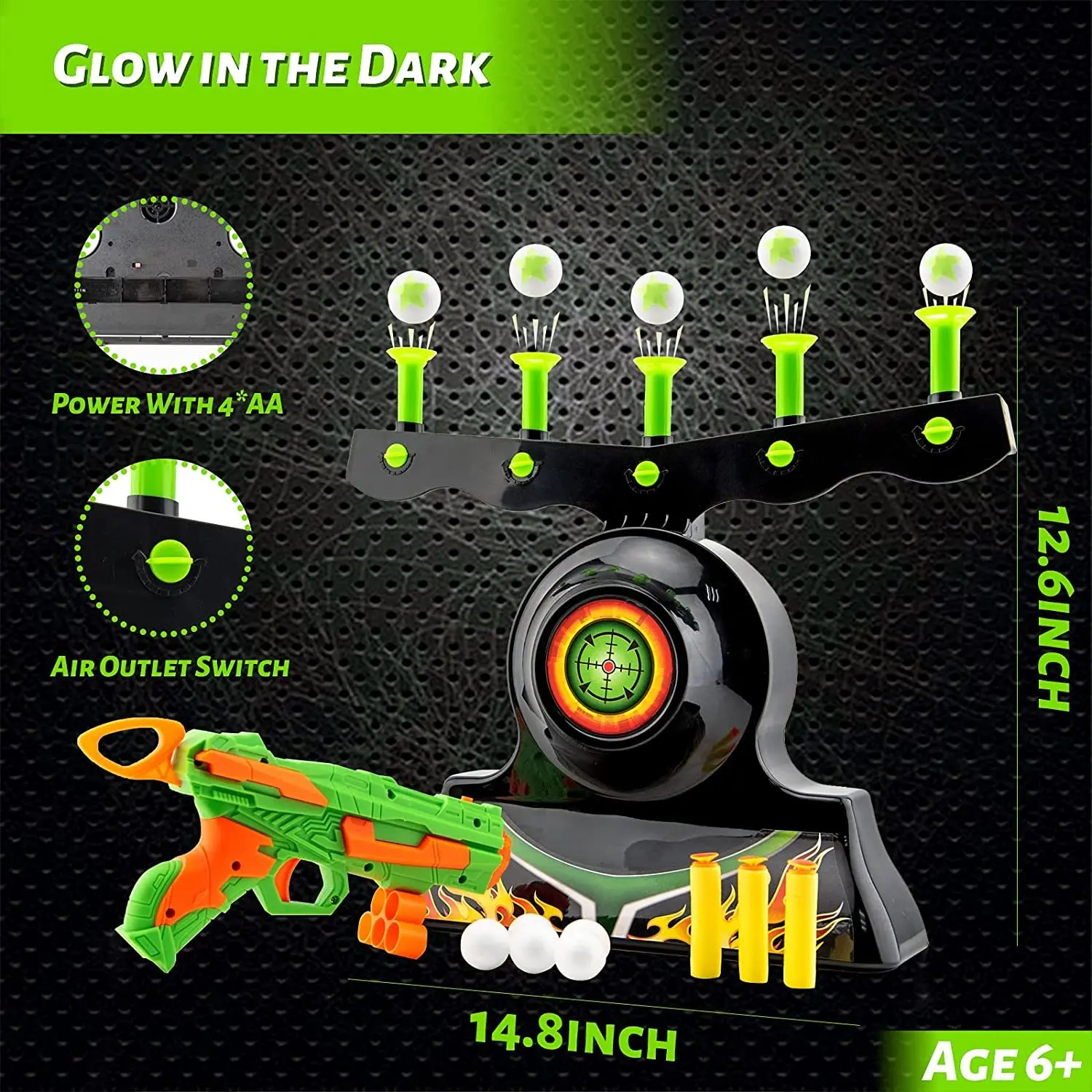 Shooting Targets for Nerf Guns Shooting Game Glow in The Dark Floating Ball Target Practice Toys for Kids Boys Hover Shot 1 Blas 6