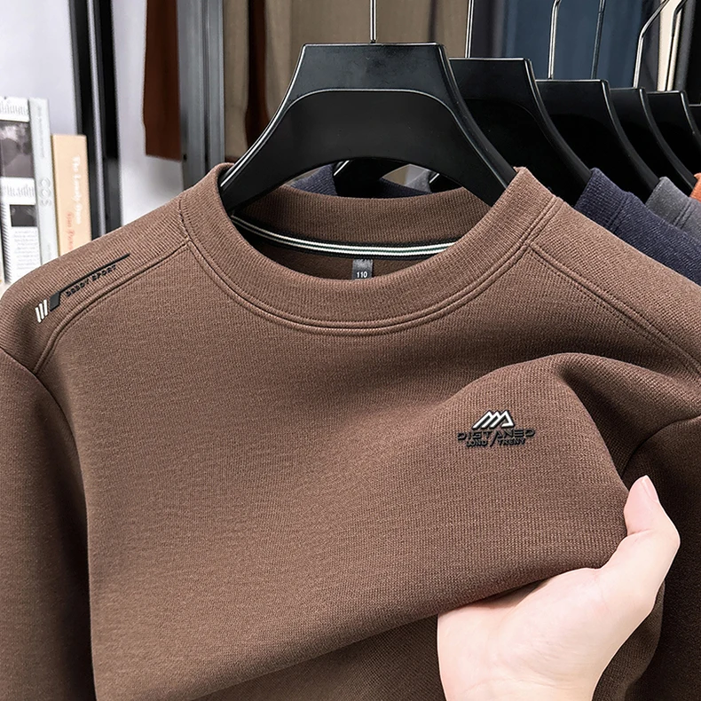 Marke brief geprägte männer pullover high-end-luxus verdicken herbst winter wärme weichen komfort mode rundhals lässig pullover – Detail 14