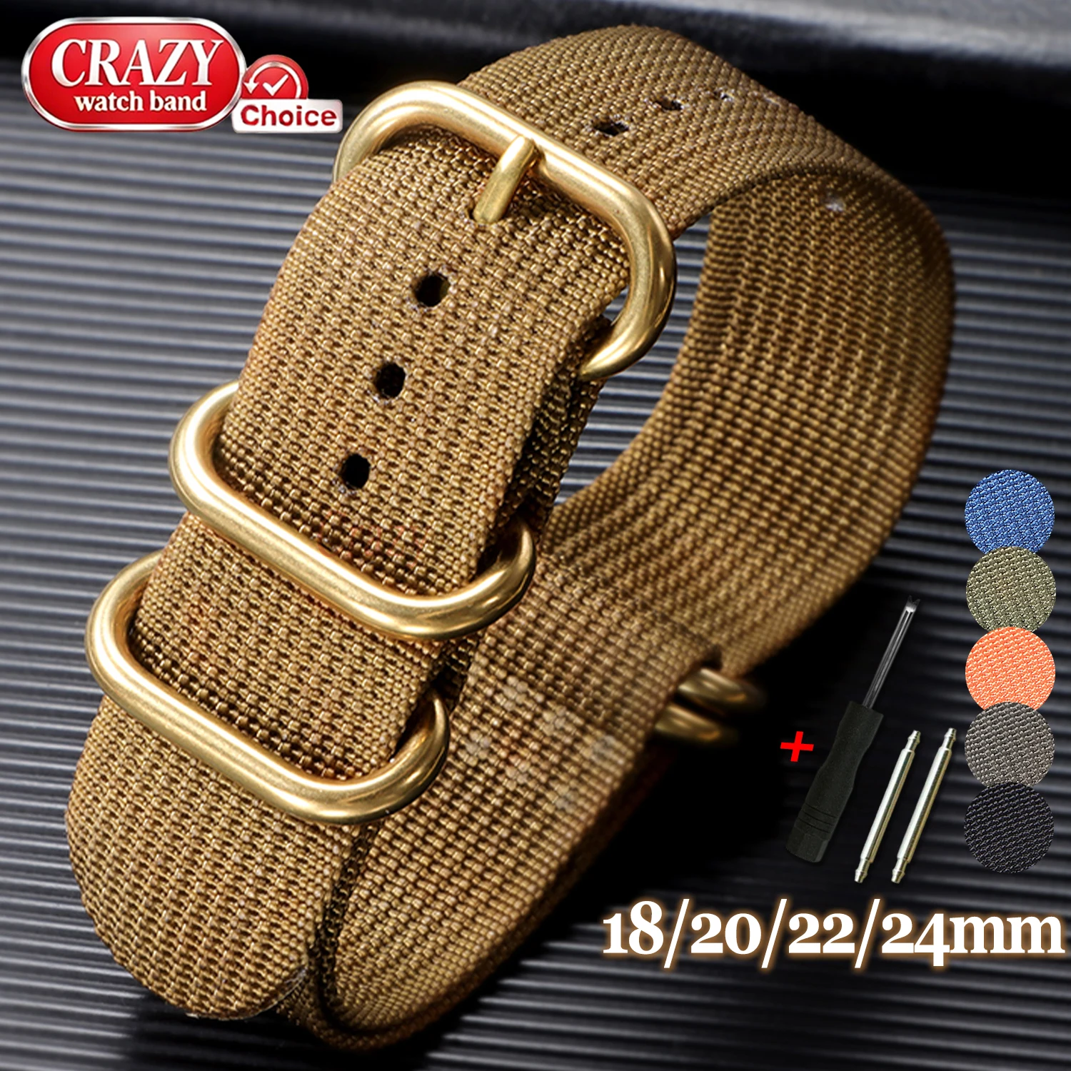 High Density Nylon Woven Canvas Sport Wristband - Durable & Resistant Watch Strap