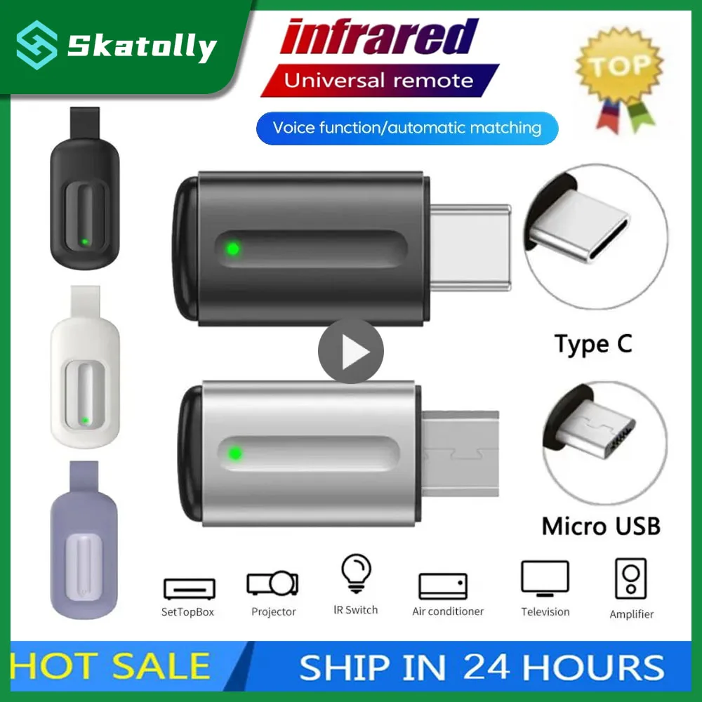 Smartphone Ir Mini Adattatore Tipo C/Interfaccia Micro Usb Smart App Control Wireless Infrarossi Telefono Cellulare Telecomando Universale