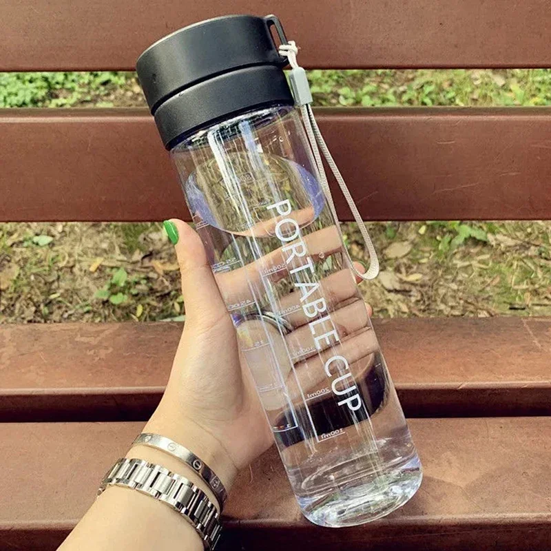 Water Bottle Large 600ML Portable Outdoor Sport Safety Solid PC Plastic Tea Coffee Cup Birth Gift Men Couple Drinking