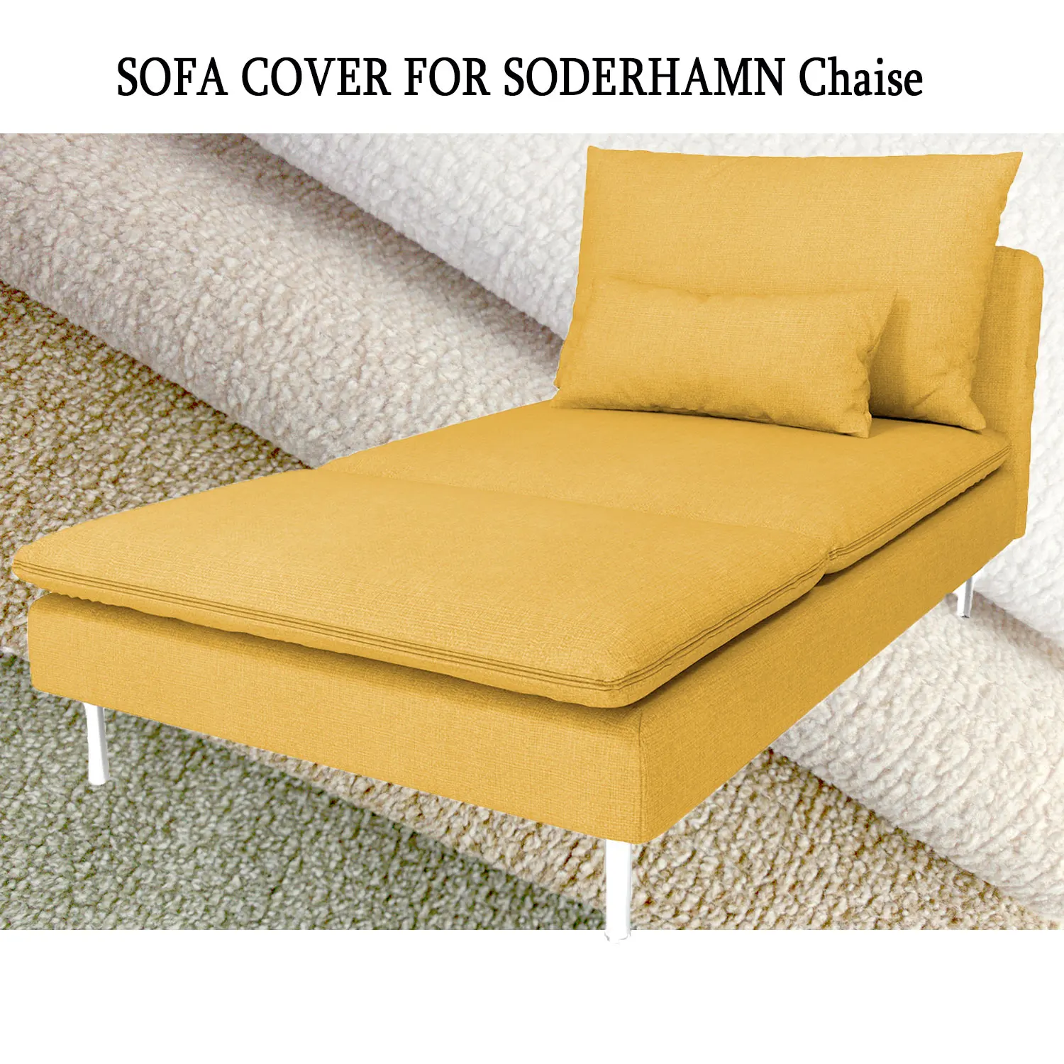 CRIUSJA Couch Cover for S&Ouml;DERHAMN Chaise Longue, Sofa Cover for 1 Cushion Couch, Sofa Slipcovers Living Room