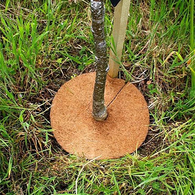 25/30/35/40 Cm Kerek Kókuszdió Héjszálas Növényi Gyomi Szőnyegen Cserepes Talaj Hidratáló Fóliakörő - Image 2