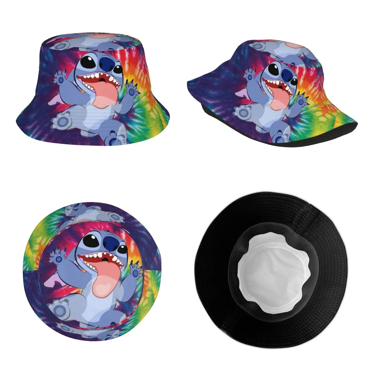 Colorful Stitch Bucket Hat Vocation Getaway Headwear Accessories Fisherman Hats for Outdoor Teen Session Hats UV Protection