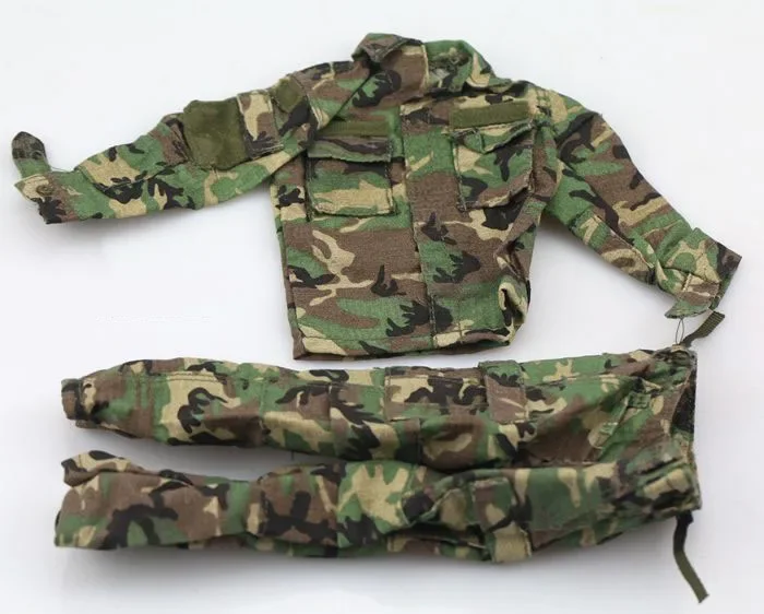 1/6 남성 군인 Gi Joe 전술 의류 전투 군사 유니폼 위장 바지 모자 Kneepad 12in 액션 피규어 바디 장착