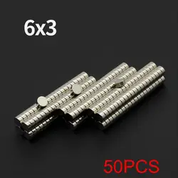 Ultra - Strong Neodymium Round Magnets - Premium Permanent Fridge and DIY Magnets (6x3 - 50piece)