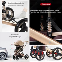 Poussette bébé 3 en 1 facile à plier multifonctionnelle poussette voyage Portable landau siège de sécurité norme ue livraison gratuite 3