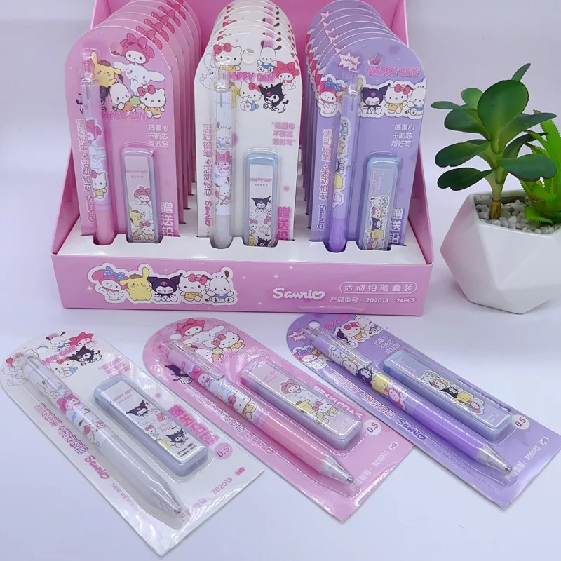 

Новинка 24 шт. Sanrio механический карандаш Kuromi Cinnamoroll My Melody автоматический карандаш для студентов школьные принадлежности канцтовары оптом