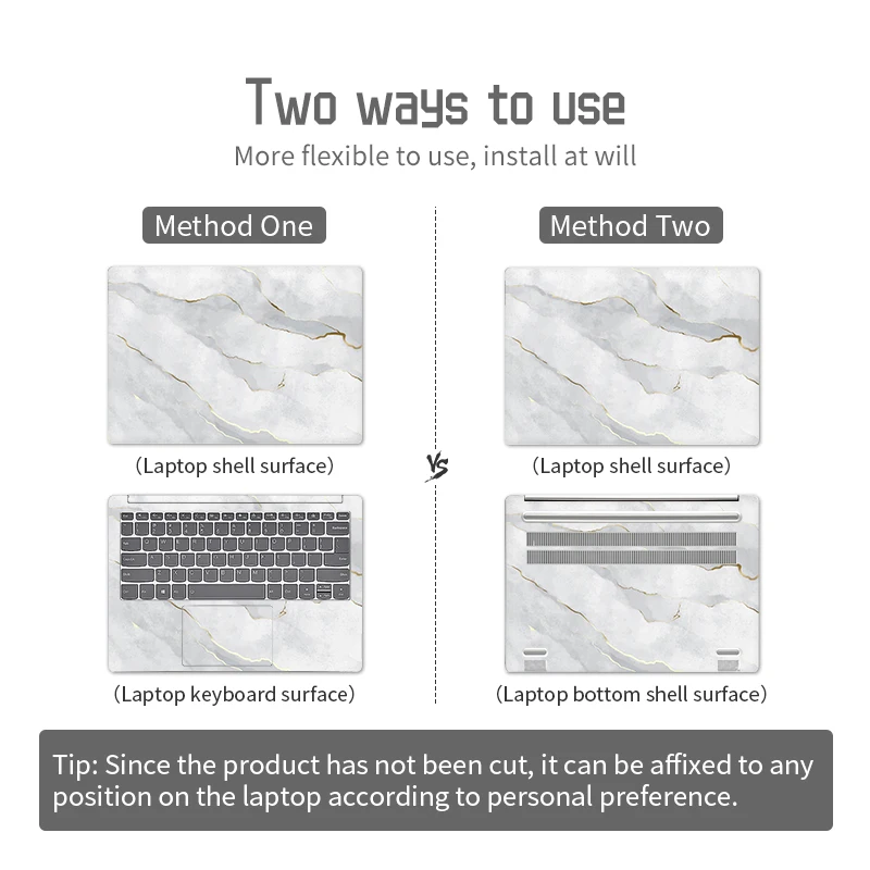 Universal Marble Laptop Skins Adesivo Pvc Skin Case Decorar Capa para Macbook Lenovo hp Acer Decalque 13 14 15.6 17.3 - Imagem 3