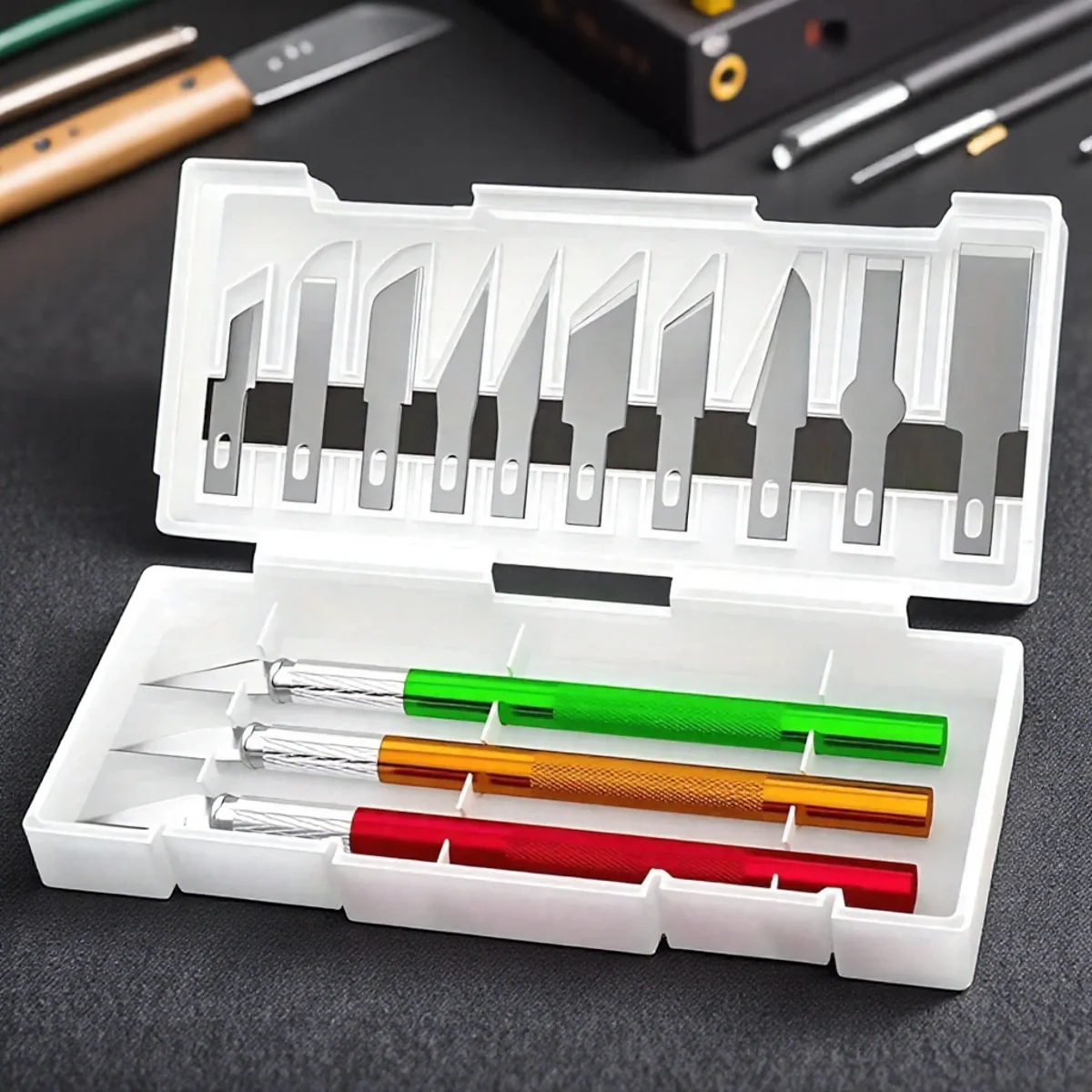 13Pcs Handmade DIY Student Paper Cutting Carving Knife Set Rubber Stamp Tool