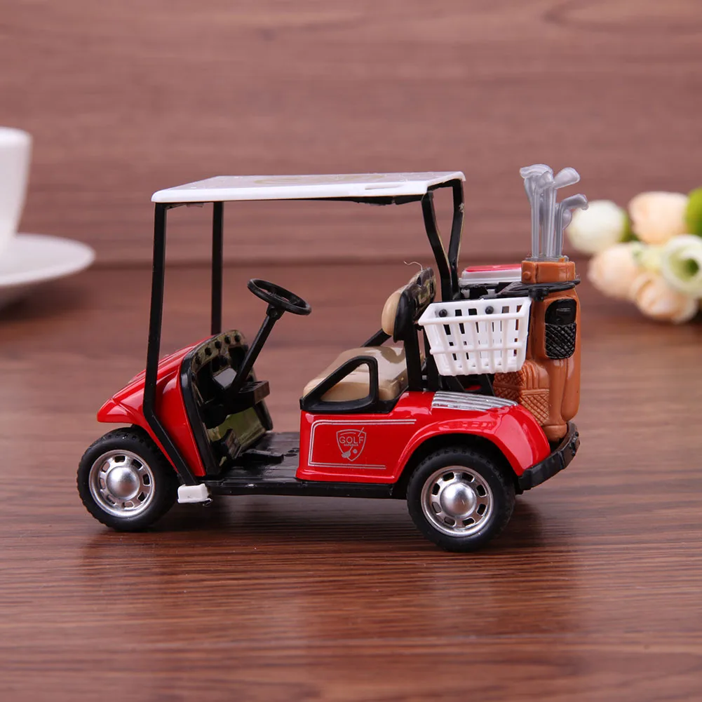 1/36 Golf Car Model Toy Mini Pullback Action Simulation Vehicle Model Easy Operation with Light Music for Children Holiday Gift
