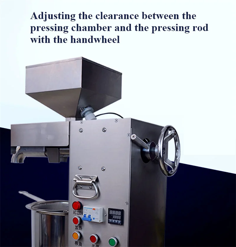 Commercial Oil Press 220V Stainless Steel Peanuts Walnuts Sunflower Seeds Oil Making Pressing Machine Food Processor 5