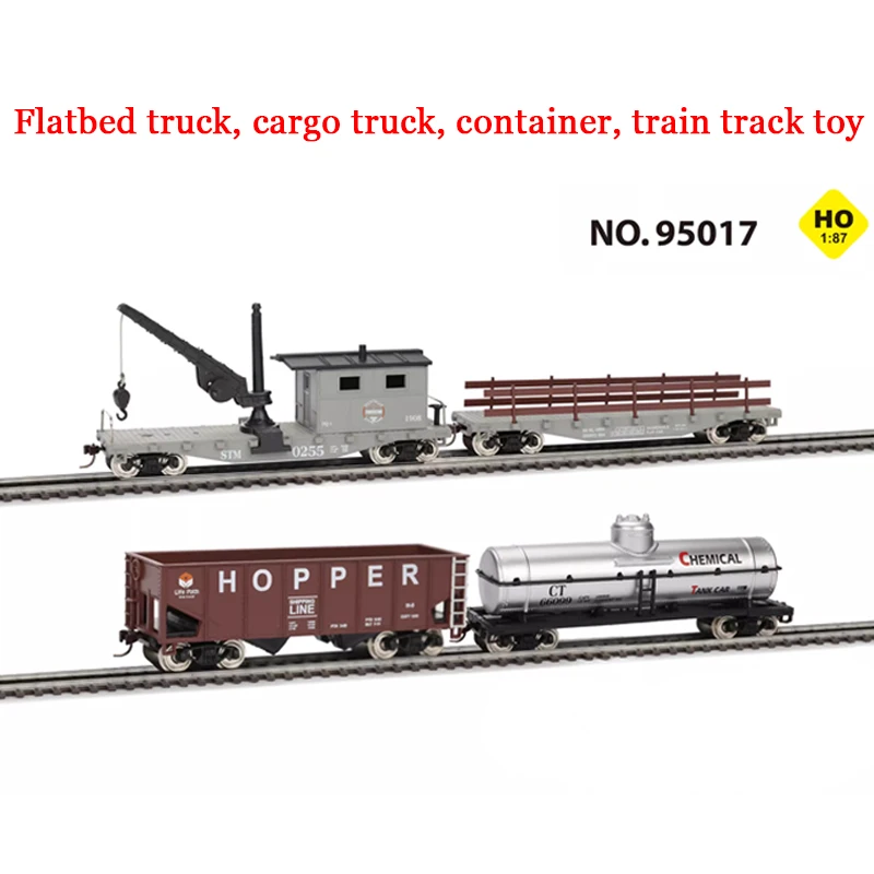 HO 1/87 スケール鉄道モデル 95017 平床トラック貨物コンテナセット、4