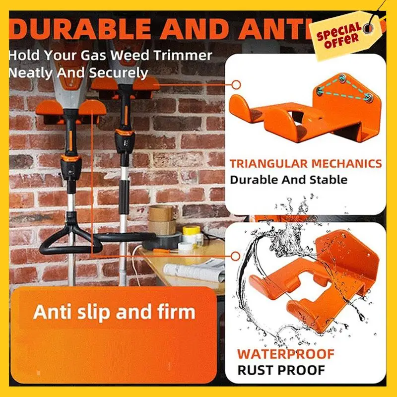 A45G-Garage Wall Hooks 2Pcs Garage Hooks Utility Double Heavy Duty Wall Mount Garage Storage Organization Tool Hangers