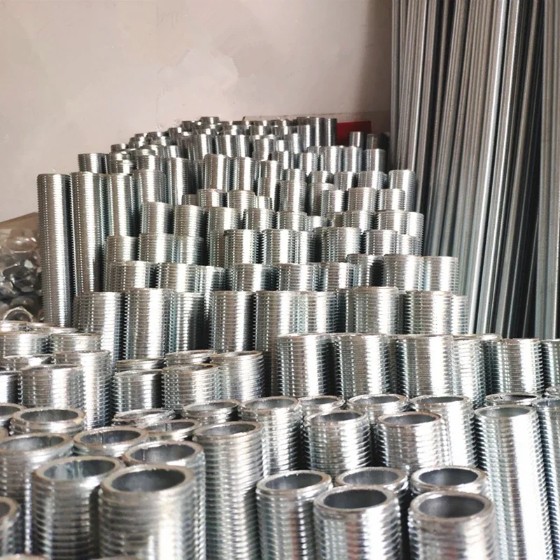Lamp Tooth Tube M10 M12 M16 M20 M25 Hollow Tube Pipe Thread Straight Zinc External Outer Thread Chandeliers LED Lamp Accessories Thread Adapter Hollow Tube Nut