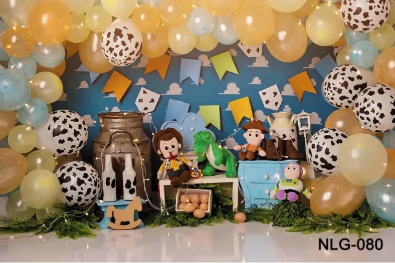 토이 스토리 사진 배경 흰 구름 베이비 샤워 Westorn 카우보이 생일 축하 파티 아이 사진 배경 배너 장식