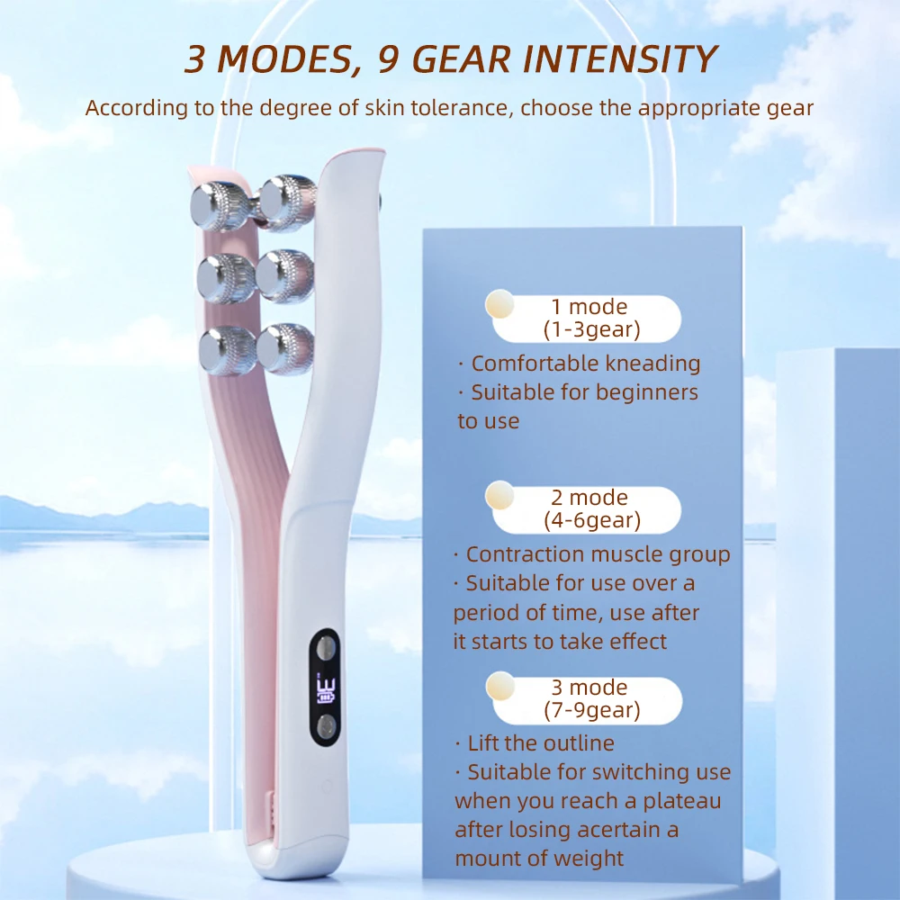Elecrtic Facial Beauty Device 3 Gear Adjustable Roller Massager Face Slimming Double Tool Massager Home Beauty Wireless Use