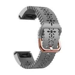 Elegant 20mm Lace Silicone Strap for Watches - Women's Bracelet Watchband (Grey 1)