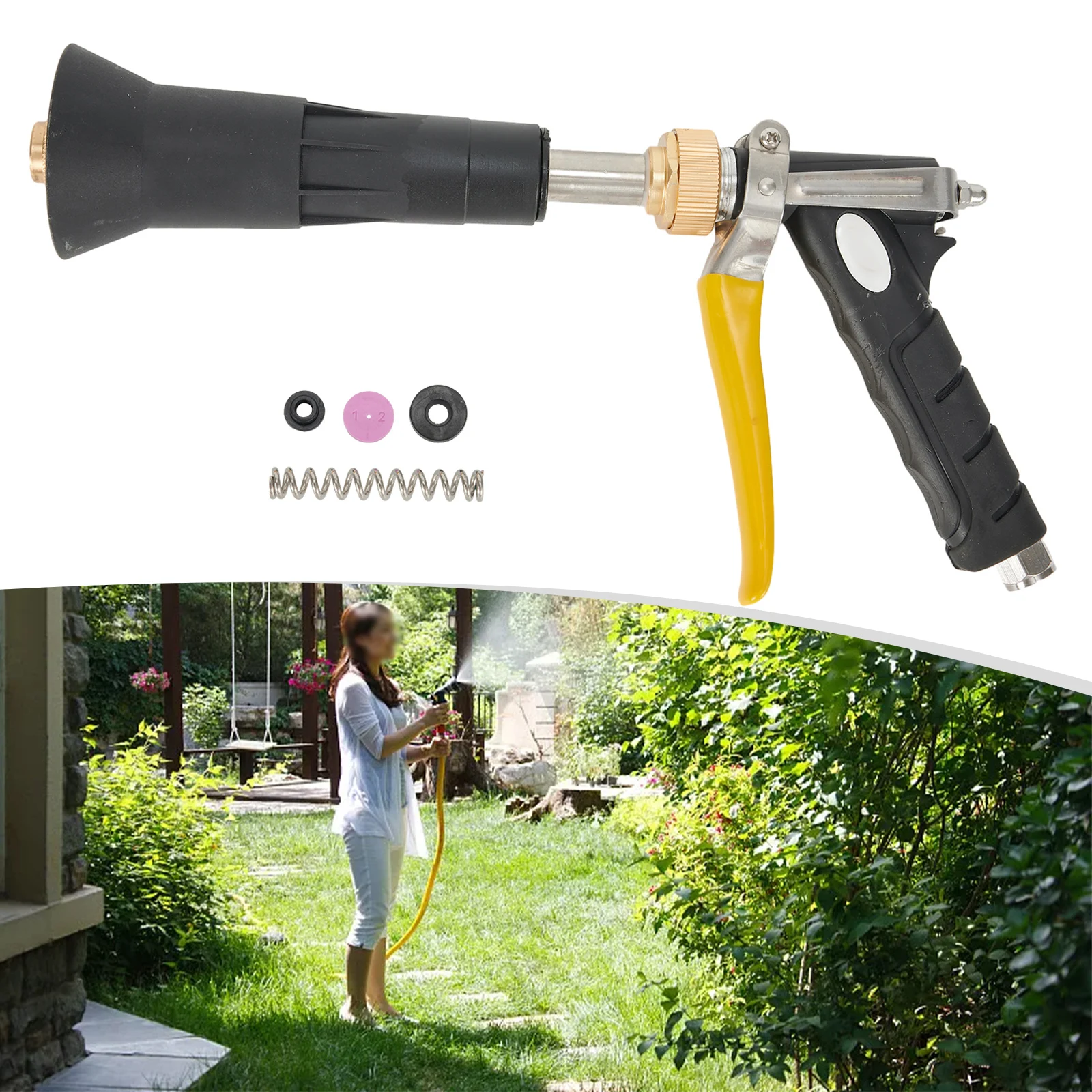 

1pc Plastic Alloy Agricultural High Pressure Sprinkler Garden Lawn Grass Flower Beds Irrigation Rotatable Sprayer 28*13cm